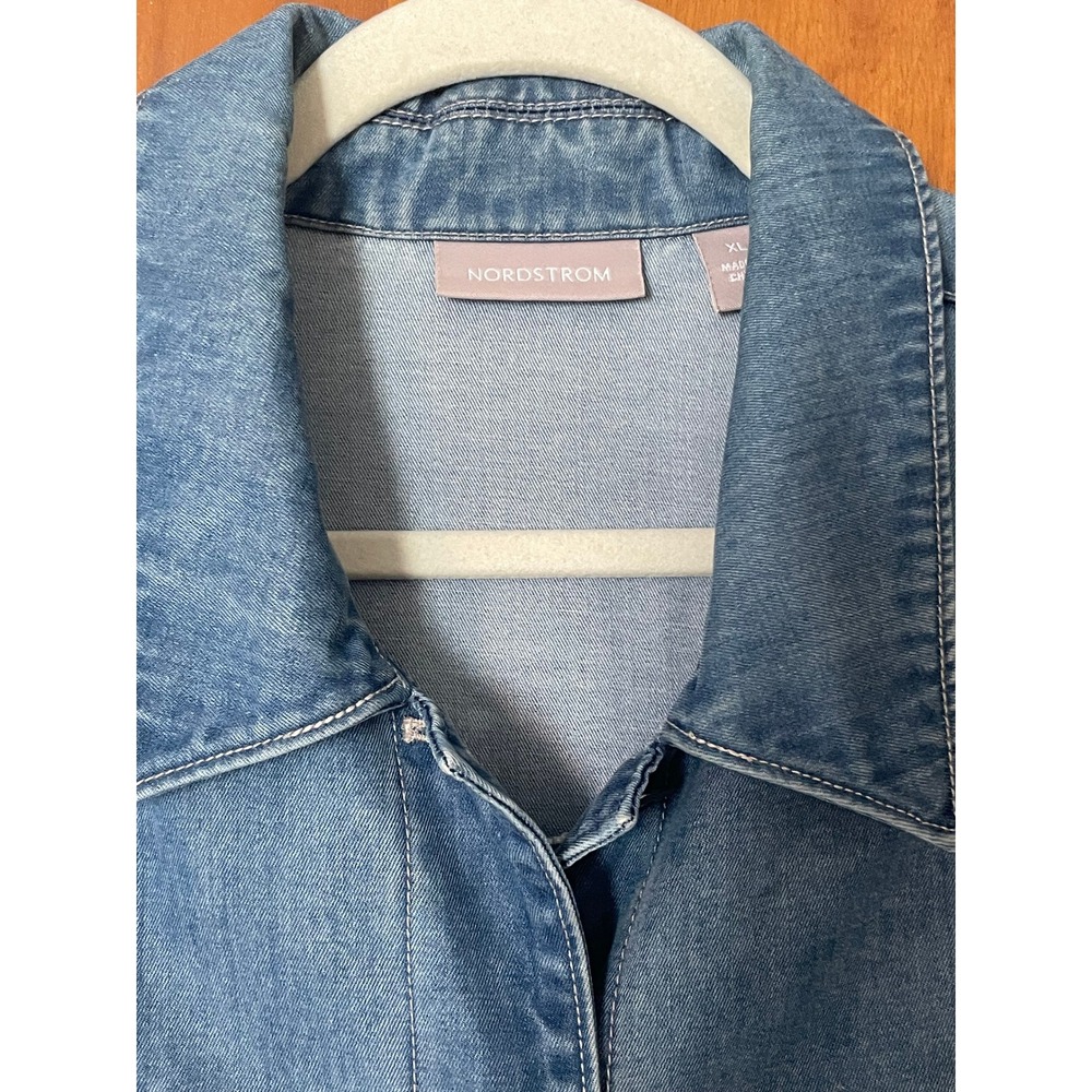 Y2K 2005 Nordstrom Tencel-cotton Utility Barn Jacket Women XL Lagenlook Scandi - Picture 4 of 8